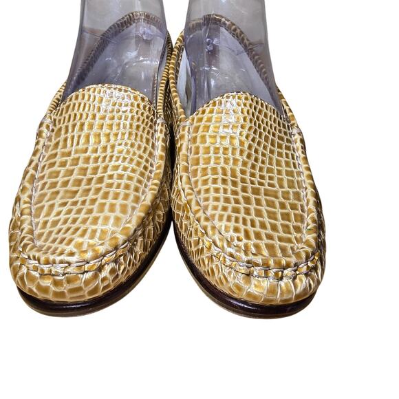 SAS TriPad Ladies Size 8 M Gold Leather Snake Print Slip On Loafer Classic USA - Picture 3 of 10